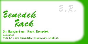 benedek rack business card